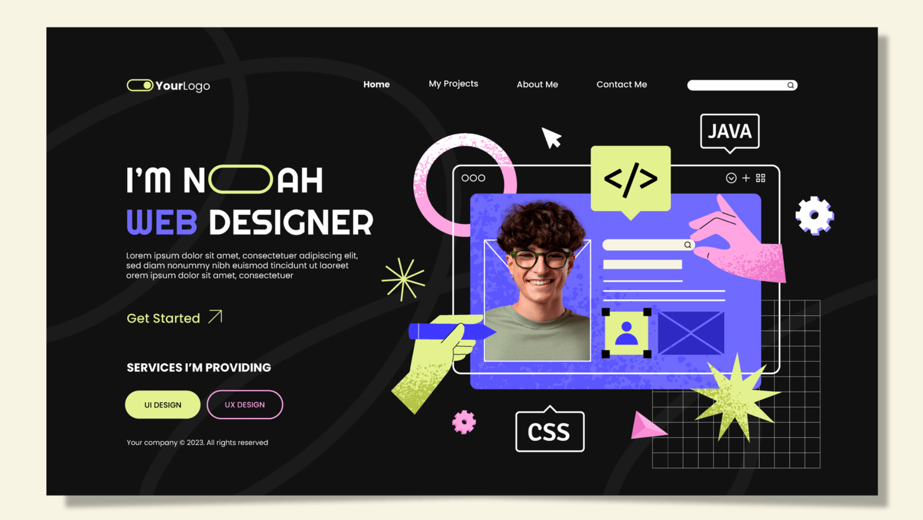 Web Design Malaysia for a vibrant personal web designer's portfolio.